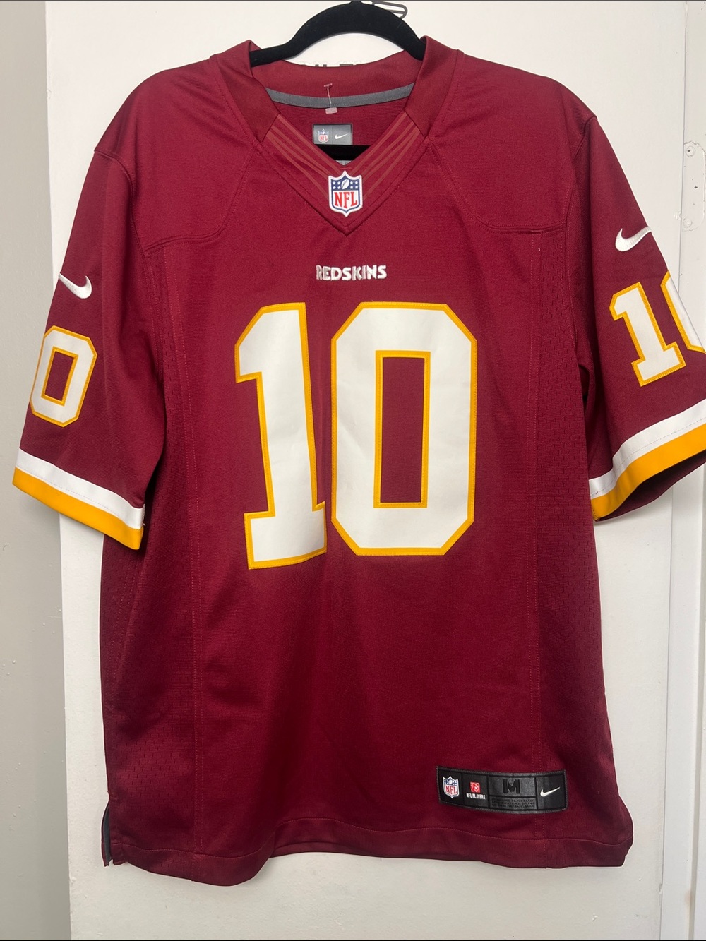 Nike Burgundy Football Jersey #10 with White and Gold Accents - Men